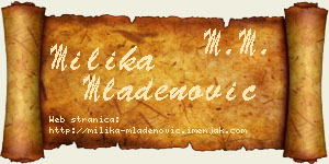Milika Mladenović vizit kartica